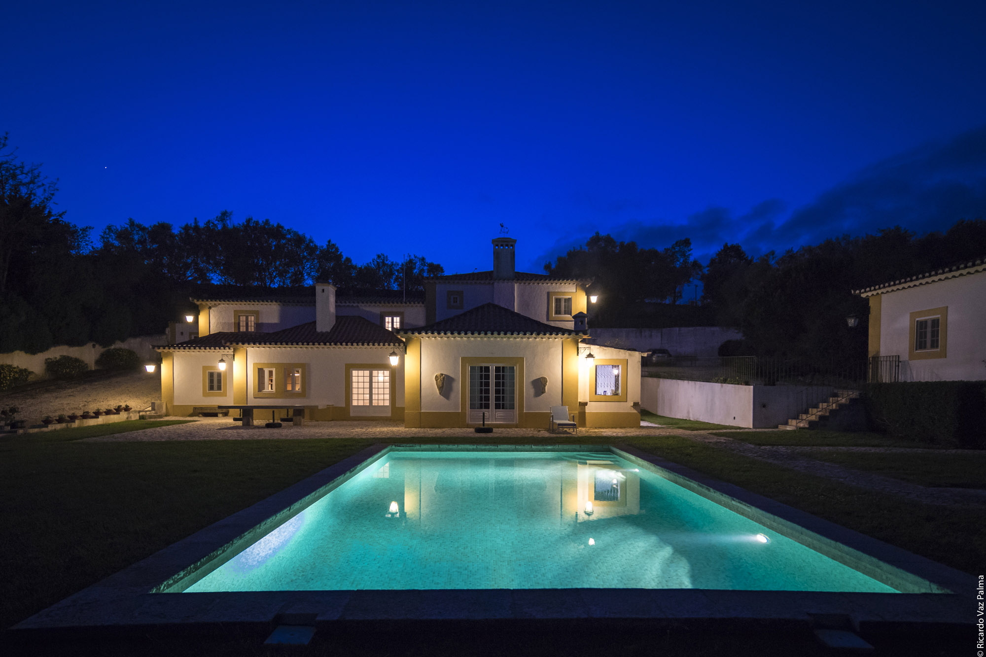 Swimming pool at night