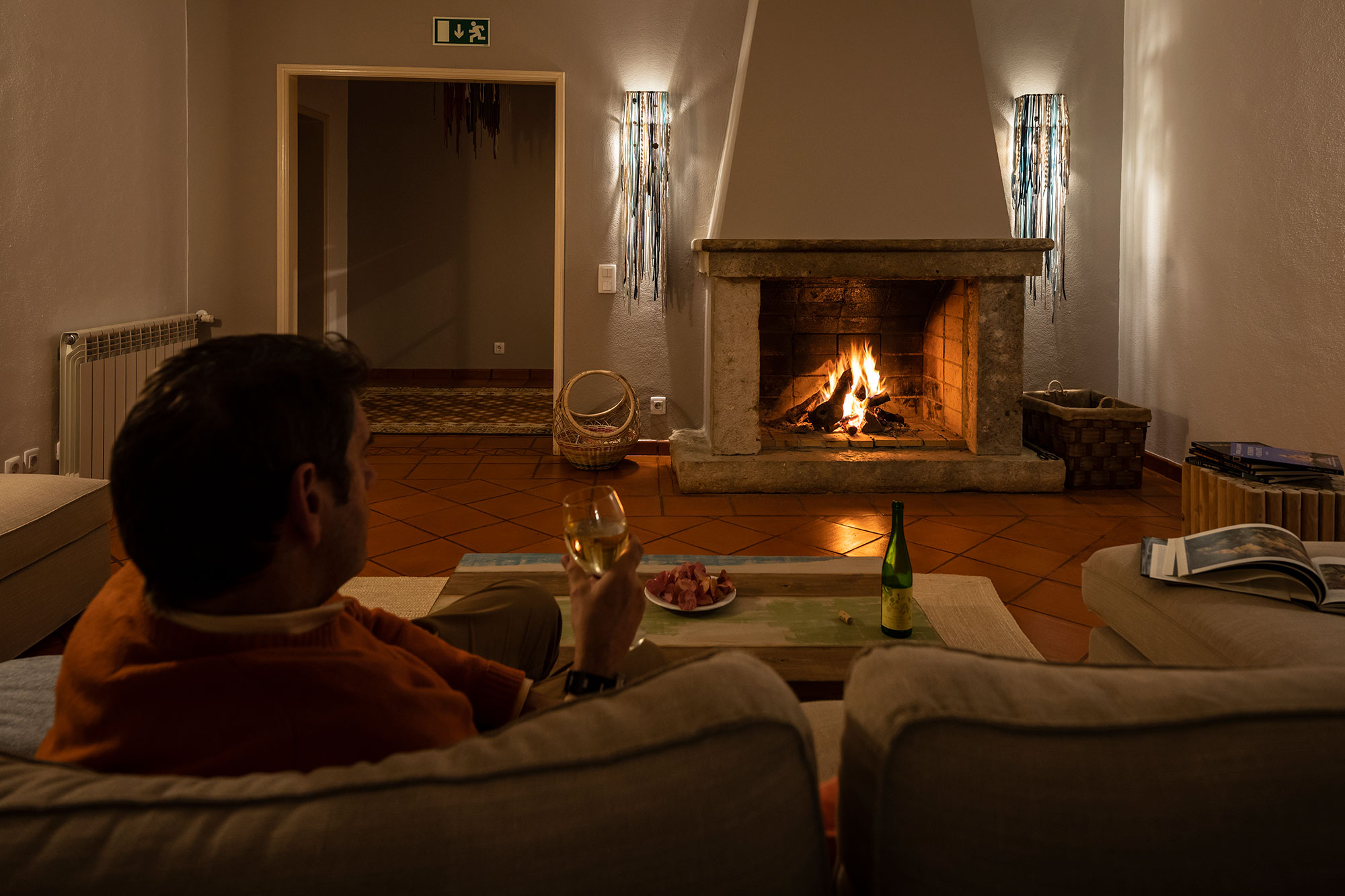 Our living room with fireplace