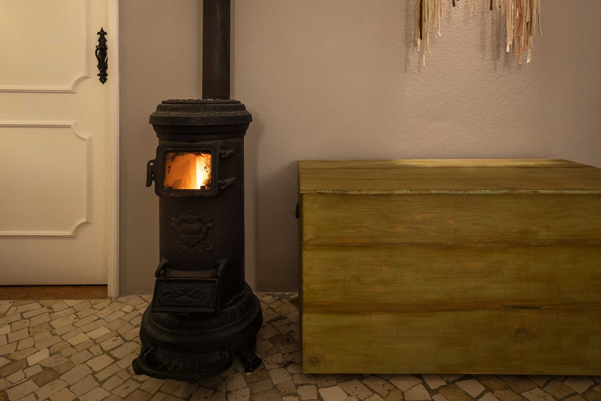 Fireplace in our entry hall